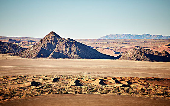 航拍,风景,热气球,山,荒野,自然保护区,纳米布沙漠,区域,纳米比亚,非洲