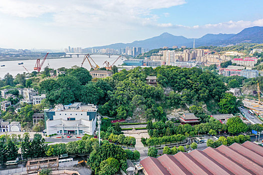 航拍福州马尾船政文化旅游景区马限山公园中国船政文化博物馆