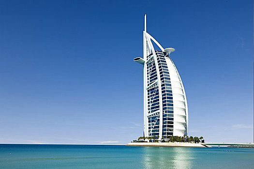 反射,酒店,水中,帆船酒店,迪拜,阿联酋