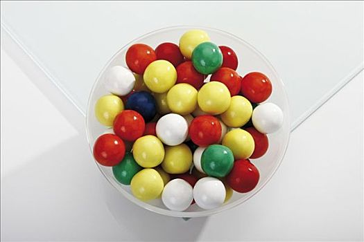 色彩,泡泡糖,球,碗,俯视