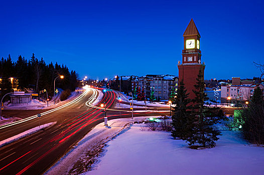 钟楼,圣诞节,艾伯塔省,加拿大