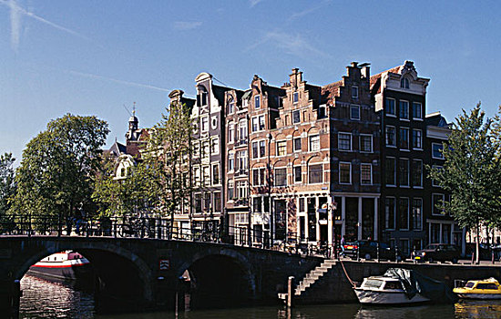 桥,运河,阿姆斯特丹,荷兰