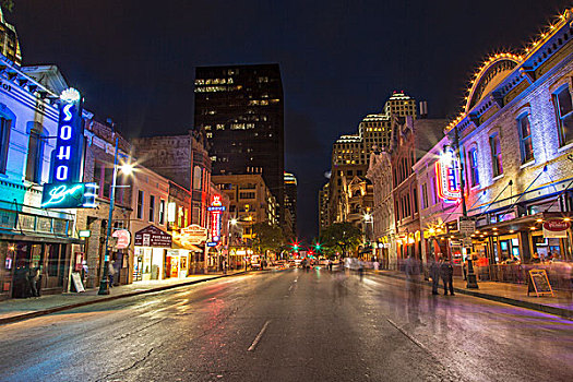 街道,黄昏,市区,德克萨斯,美国