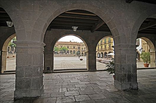 拱廊,西班牙,乡村,户外,博物馆,蒙特足斯,巴塞罗那,加泰罗尼亚,欧洲