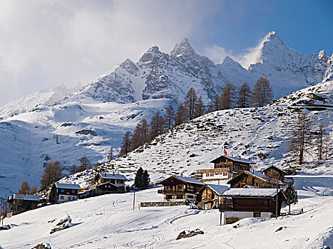 山村,策马特峰,瑞士