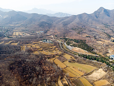 航拍河南郑州登封嵩山少林寺