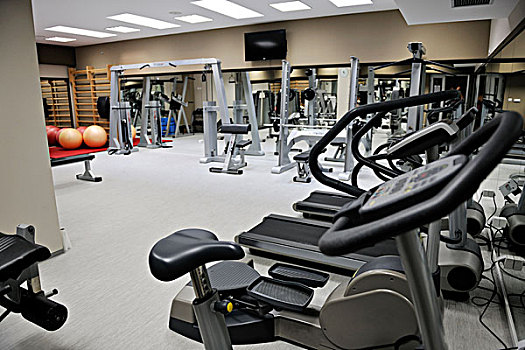 运动,中心,健身,健身房,室内,设备