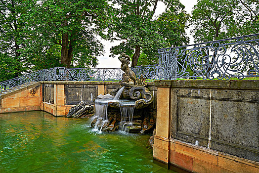 海豚,喷泉,德累斯顿,德国