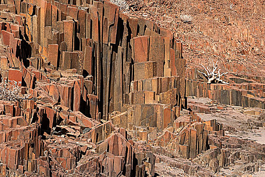 玄武岩,柱子,杜维尔方丹,纳米比亚,非洲