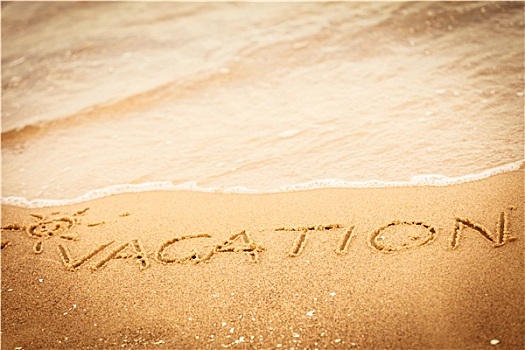 文字,度假,书写,沙子,海滩