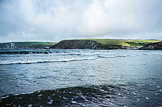 风景,图案,浅,汹涌,水,海滩,海岬,海岸线