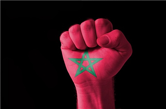 拳头,涂绘,彩色,摩洛哥,旗帜