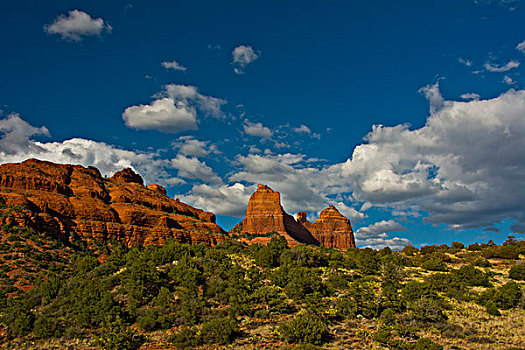 山,红岩,远景,塞多纳,亚利桑那,美国