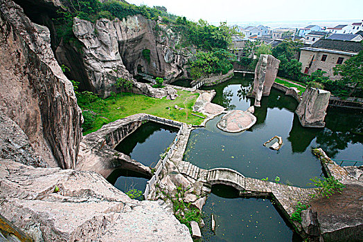 水池,外景,石头