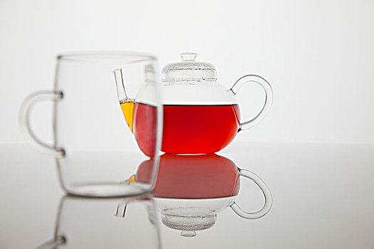 茶,玻璃罐,空,玻璃杯