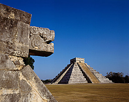 玛雅,毒蛇,城堡,库库尔坎,奇琴伊察,尤卡坦半岛,墨西哥