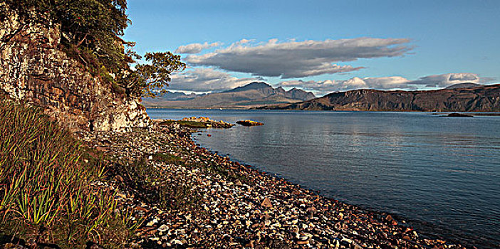 苏格兰,高地,岸边,湖,斯凯岛