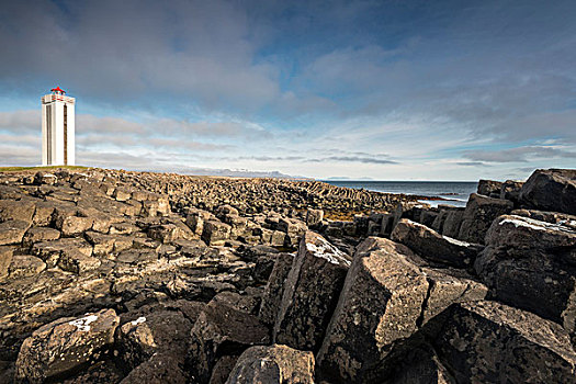 灯塔,玄武岩,石头,半岛,西北地区,冰岛,欧洲