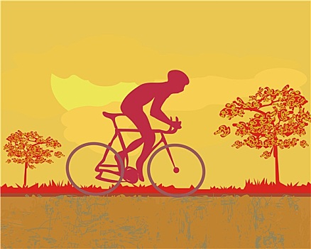 骑自行车,低劣,海报,模版,矢量