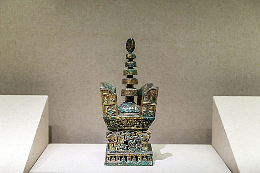 中国安徽博物院馆藏文物宋代鎏金佛塔