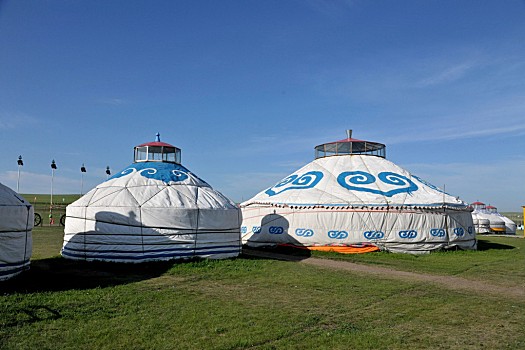 内蒙古,金色,第一,河边,草地,财务,蒙古人,部落,蒙古包