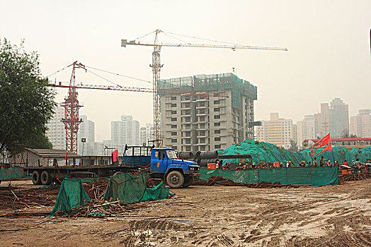 中国,北京,卡车,老,胡同,地区,住宅区,建筑,30多岁,地面