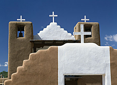 特写,教堂,陶斯普韦布洛,新墨西哥,美国