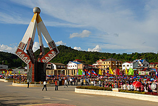 节日,一堆,纪念建筑,省,老挝,东南亚,亚洲