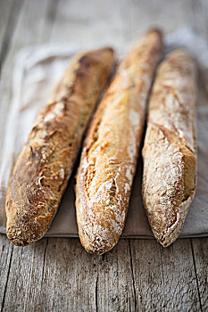 三个,法国,法棍面包