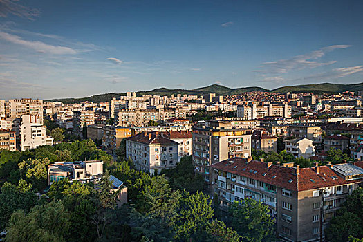 保加利亚,中心,山,扎古拉棉,城市风光,黎明
