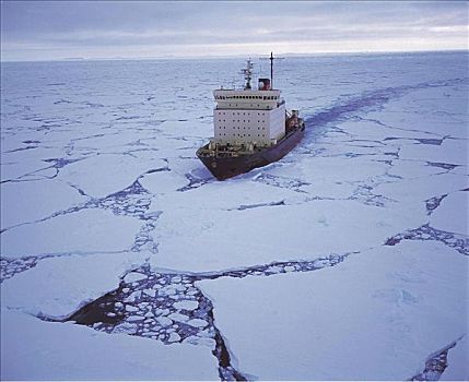 俄罗斯,破冰船,船,探险