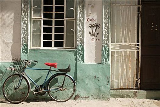 自行车,墙壁,哈瓦那,古巴,中美洲