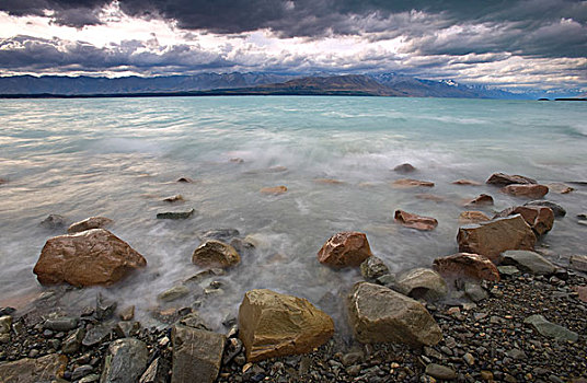 普卡基湖,南阿尔卑斯山,新西兰
