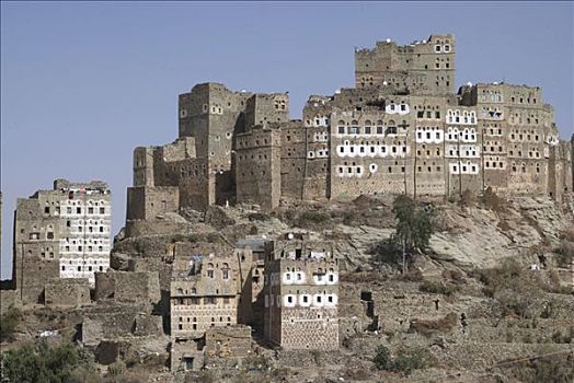 也门,坡栖村落