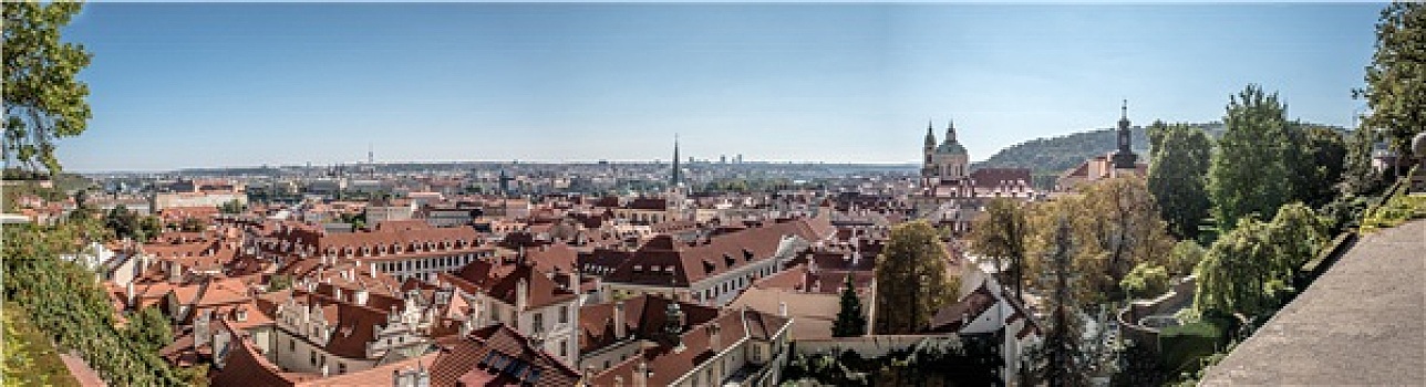 全景,城市,布拉格,圣尼古拉斯教堂