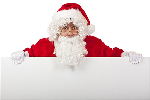 吃惊,圣诞老人,拿着,圣诞节,广告,信息板