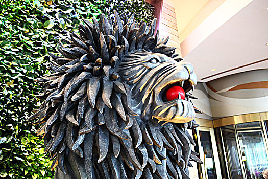 狮子,创意,雕塑,雕像,新濠天地,商场,澳门,建筑,中国,城市,旅游