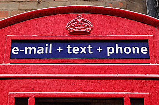 传统,红色,电话,盒子,给,电子邮件,文字,服务,英国,欧洲