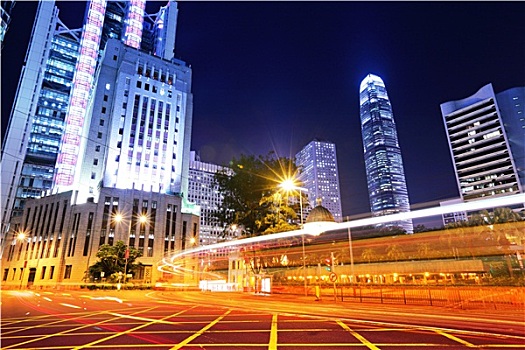 香港,忙碌,交通,夜晚