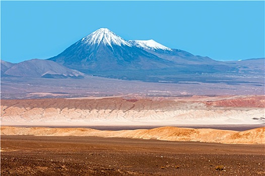 火山,月亮,山谷,阿塔卡马沙漠,智利