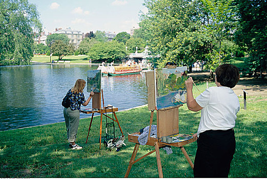 画家,波士顿公共公园,波士顿,马萨诸塞,美国