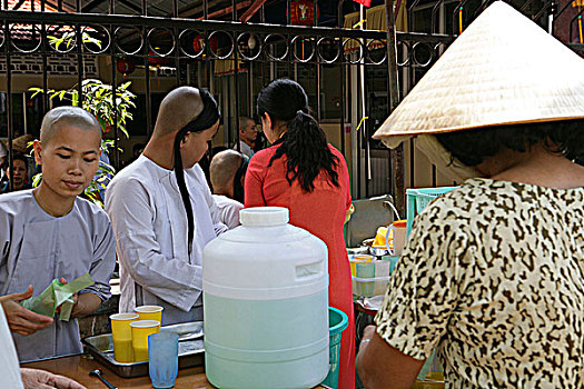 女僧侣,销售,饮料,越南