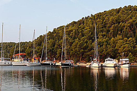 码头,卡尔卡,河,达尔马提亚,克罗地亚,欧洲