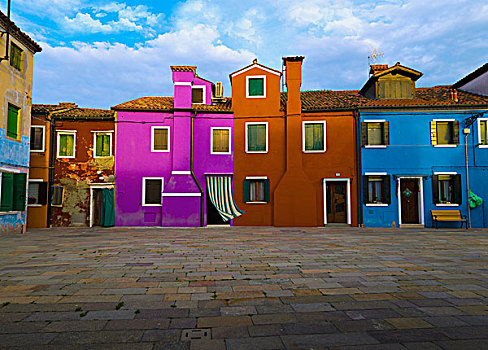 意大利,威尼斯,彩色,公寓楼