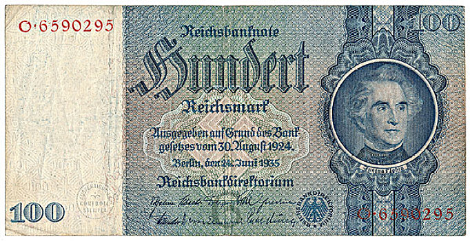 钞票,头像,100,德国,欧洲
