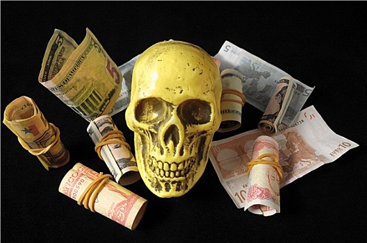 死亡,钱,概念