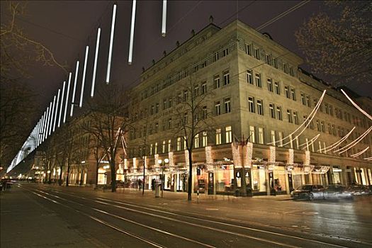 珠宝店,圣诞节,班霍夫大街,苏黎世,瑞士