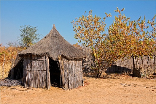 乡村,非洲,小屋