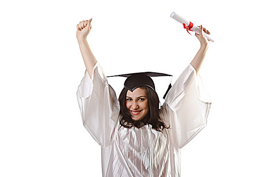 毕业,证书,白色背景