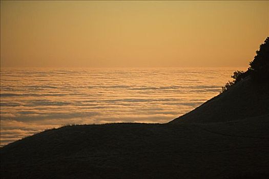 俯拍,云,山,州立公园,加利福尼亚,美国